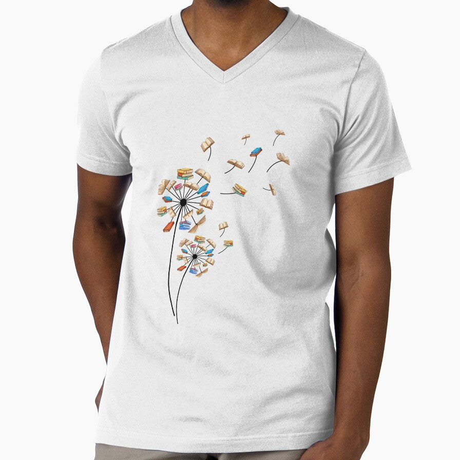 Dandelion Flower Books Fly Reading Gift T-Shirt by TeeSumody
