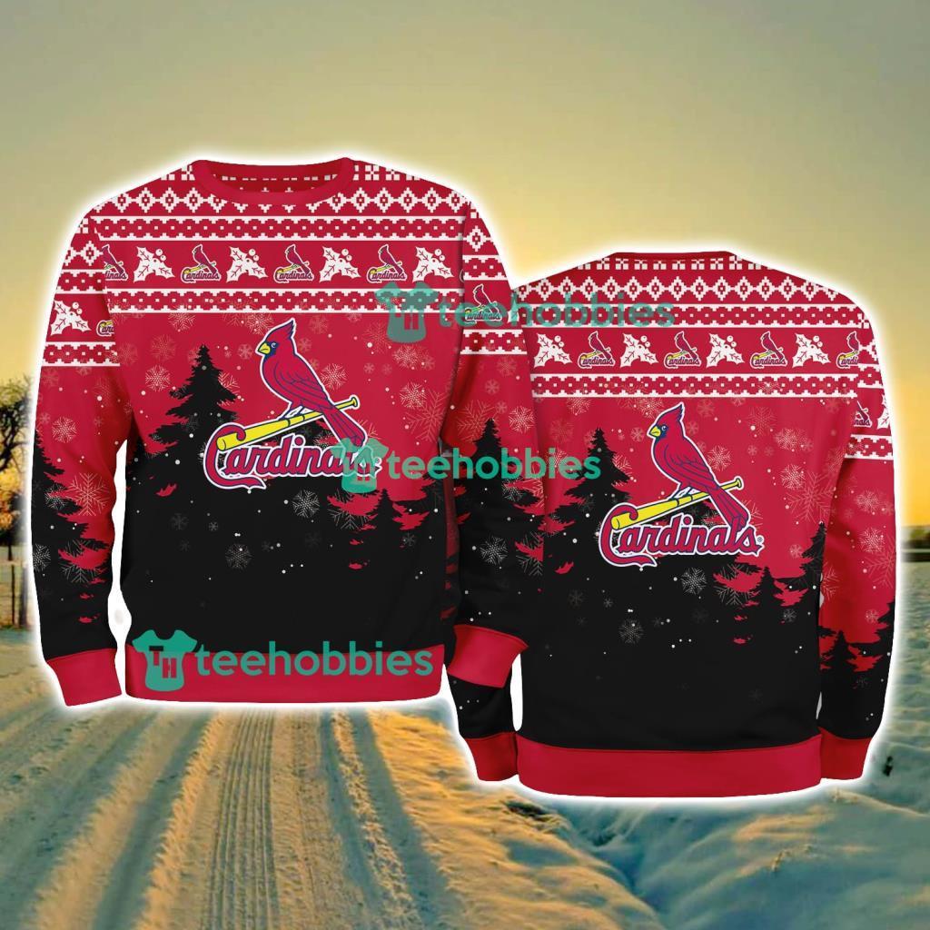 St Louis Cardinals MLB Knitting Pattern Christmas Tree Pine Happy Ugly Sweater Merry Chistmas