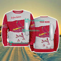 St Louis Cardinals MLB Sporty Color Custom Name Christmas Ugly Sweater Gift For Fans