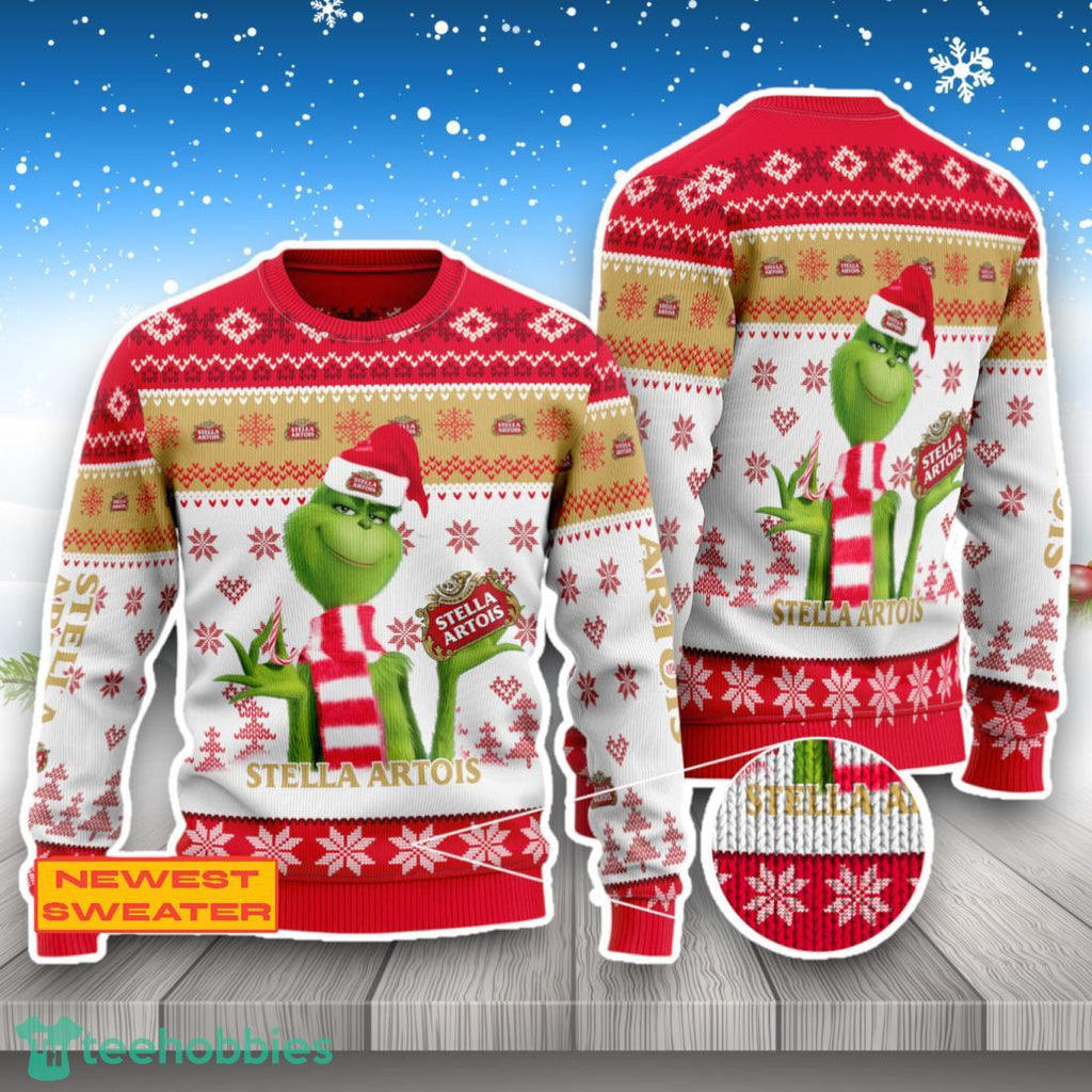 Stella Artois The Grinch Ugly Christmas Sweater Trending For Fans