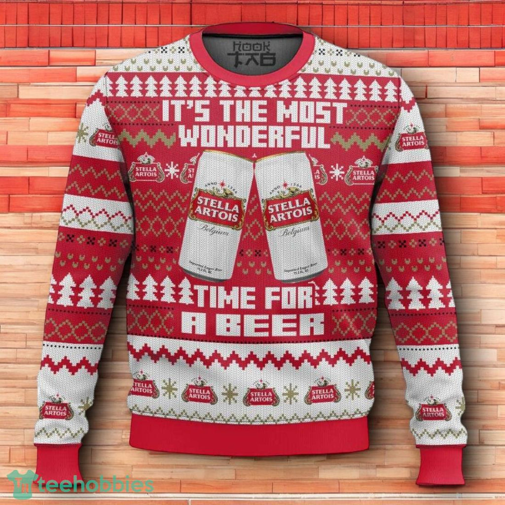Stella Artois UK Beer Ugly Christmas Sweater 3D Design For Men Women