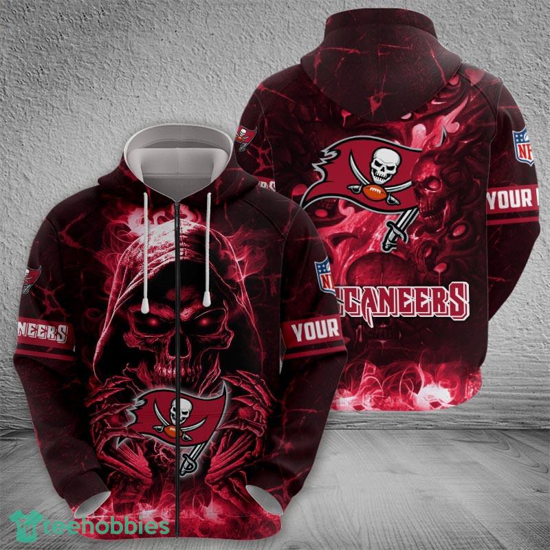 Tampa Bay Buccaneers Fire Skull Celebration Halloween Hoodie AOP For Men Women