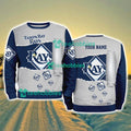 Tampa Bay Rays MLB Sporty Color Custom Name Christmas Ugly Sweater Gift For Fans