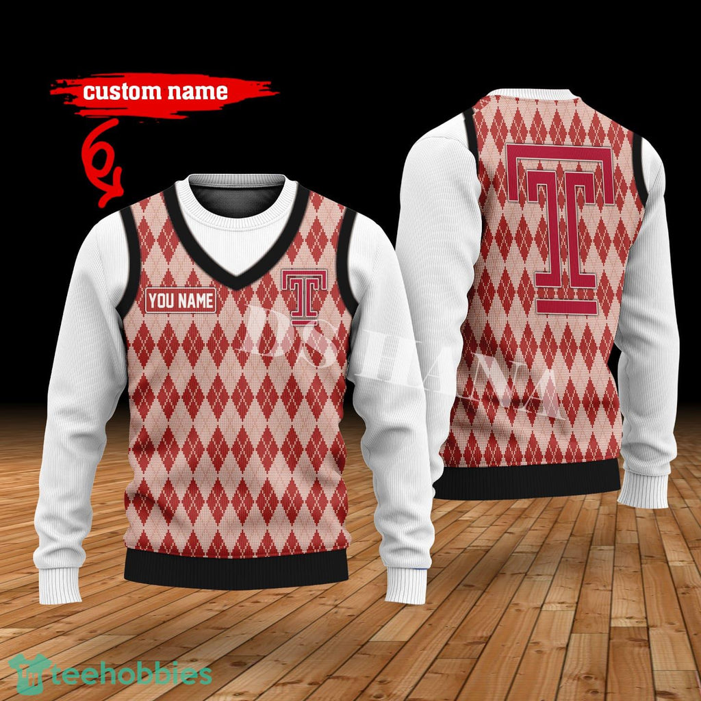 Temple Owls Custom Name New Style Sweater Ghile Style 3D Print Christmas Sweater