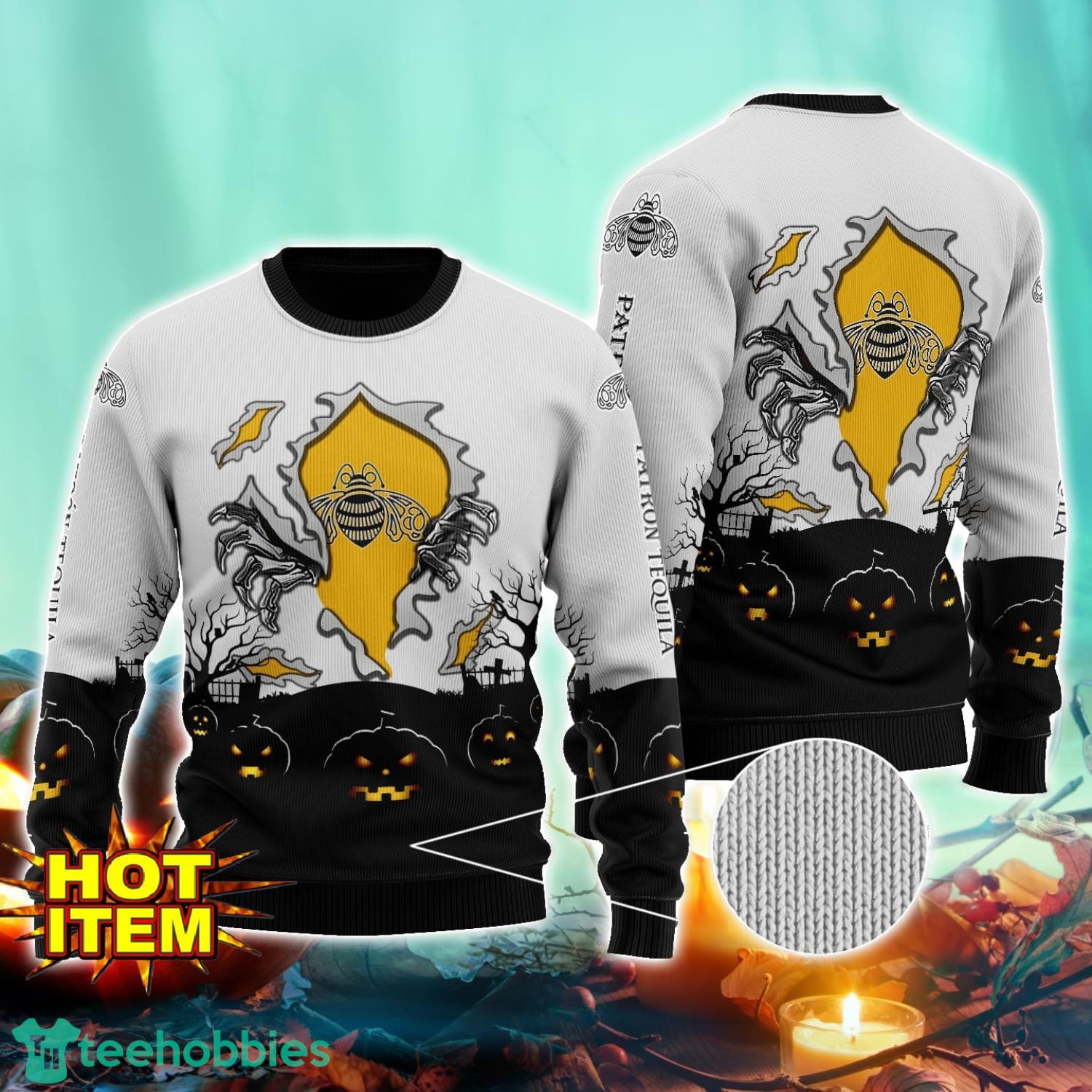 Tequila Scary Night Halloween Hand Pull Out Halloween 3D Sweater For Men and Women
