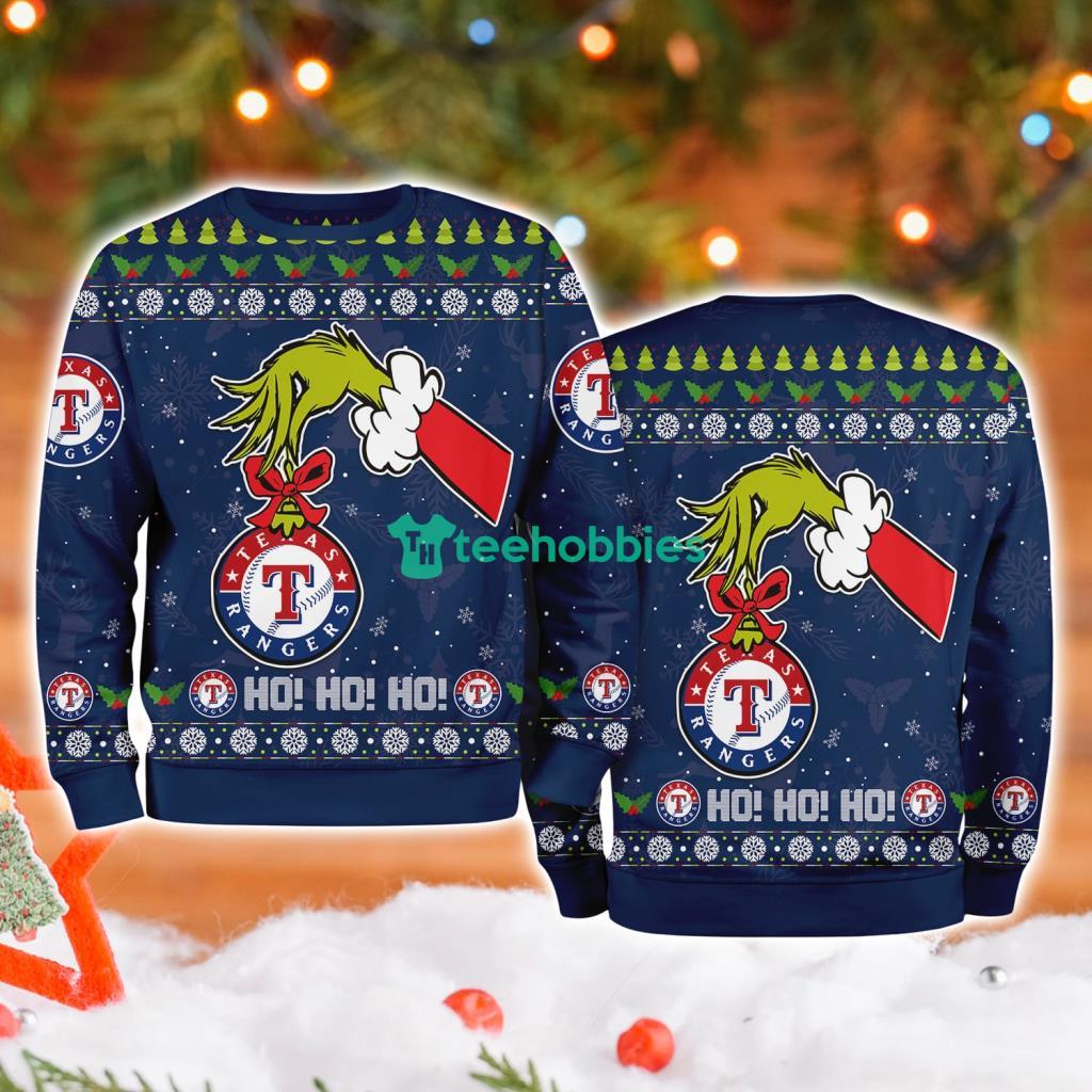 Texas Rangers Mlb Grinch Hand Ugly Christmas Sweater 3D