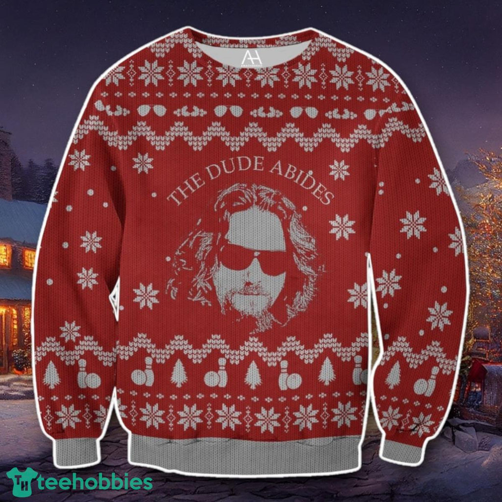 The Big Lebowski The Dude Abides Ugly Christmas Sweater Unique Gift