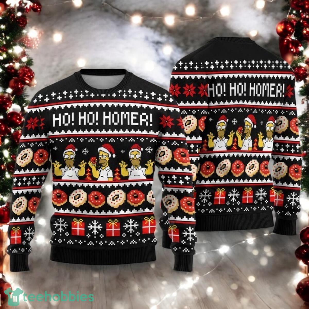 The Simpson Family Ugly Christmas Sweater Homer Simpson Christmas Black Sweater