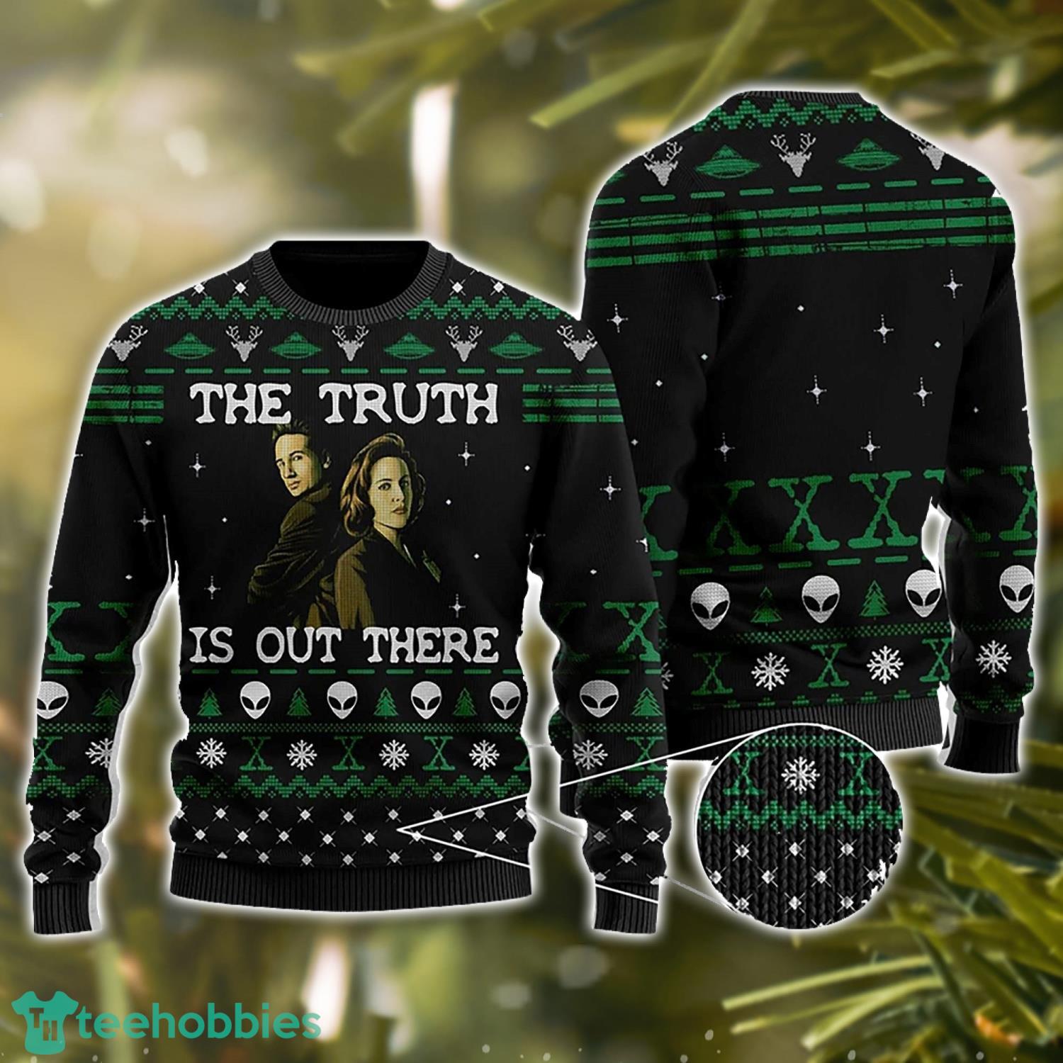 The Truth Is Out There Ugly Sweater Dana Scully And Fox Mulder Ugly Christmas Sweater Holiday Sweater