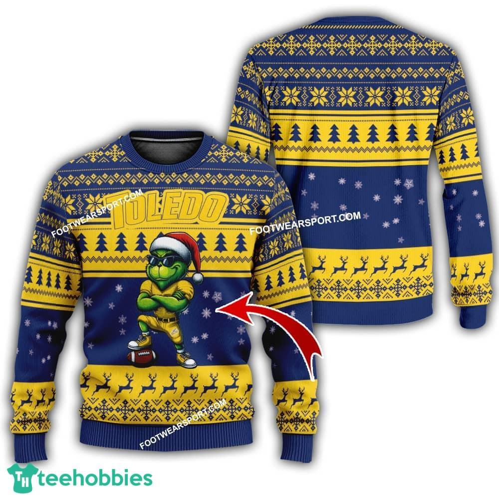 Toledo Rockets Grinch Football Ugly Sweater Gift For Christmas – Custom Number