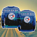 Toronto Blue Jays MLB Knitting Pattern Christmas Tree Pine Happy Ugly Sweater Merry Chistmas