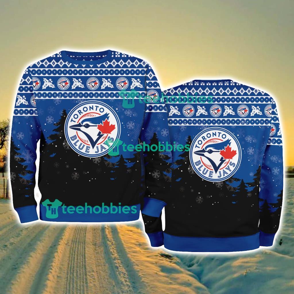Toronto Blue Jays MLB Knitting Pattern Christmas Tree Pine Happy Ugly Sweater Merry Chistmas