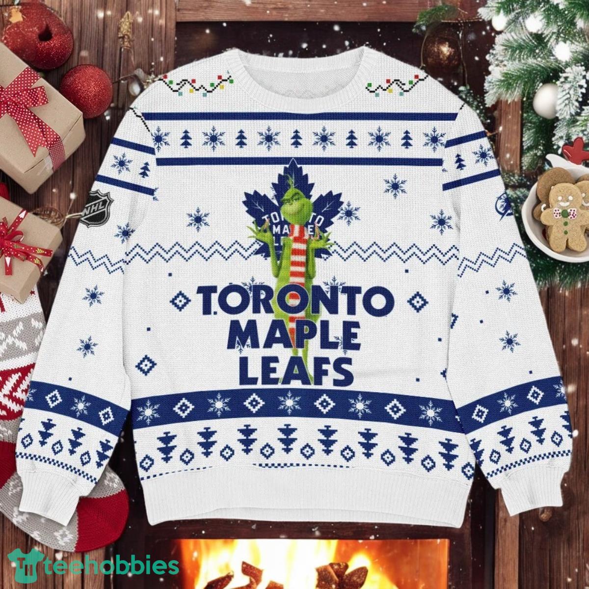 Toronto Maple Leafs NHL Grinch Ugly Christmas Sweater Team Holiday Christmas Gift