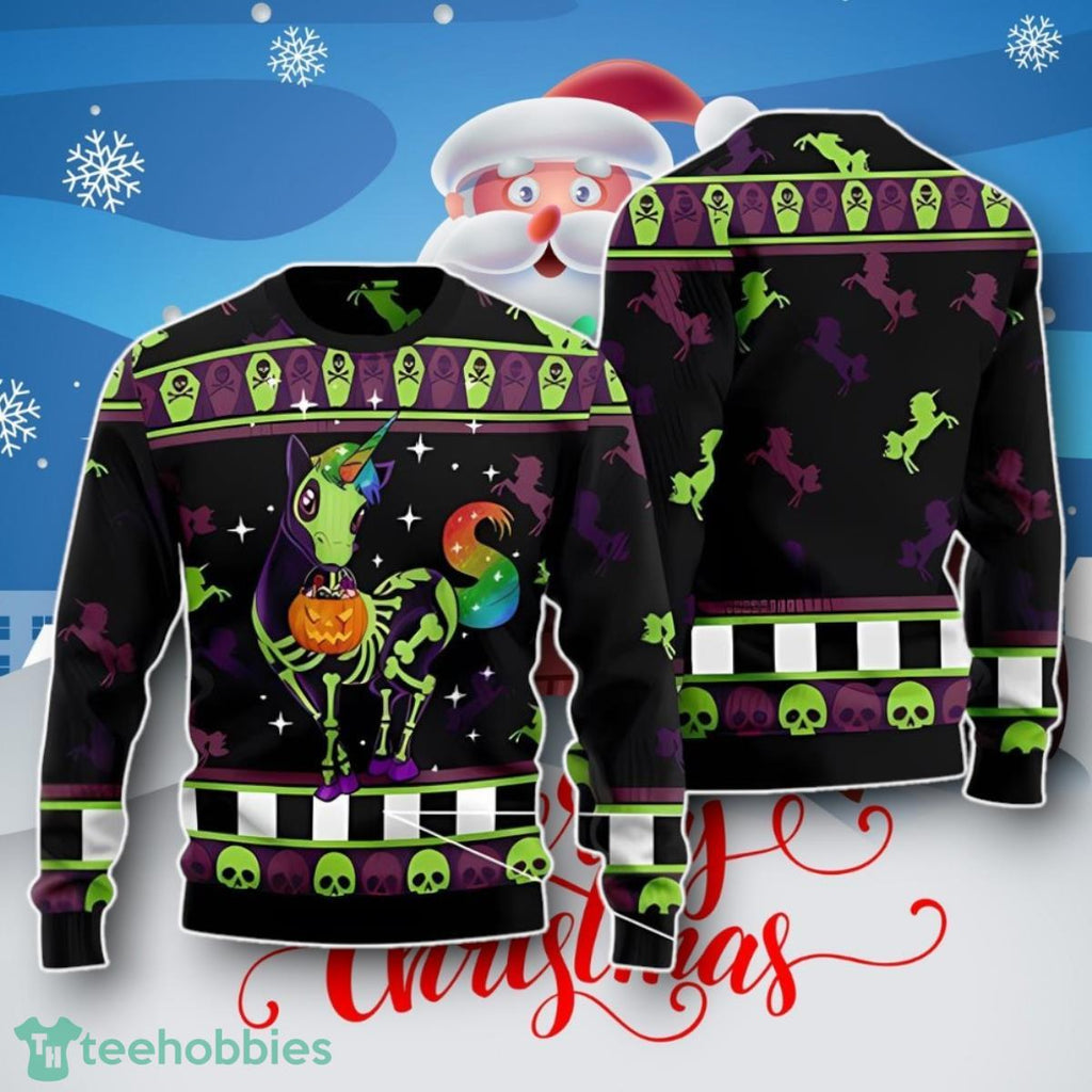 Unicorn Pumpkin Ugly Christmas Sweater Unique Gift