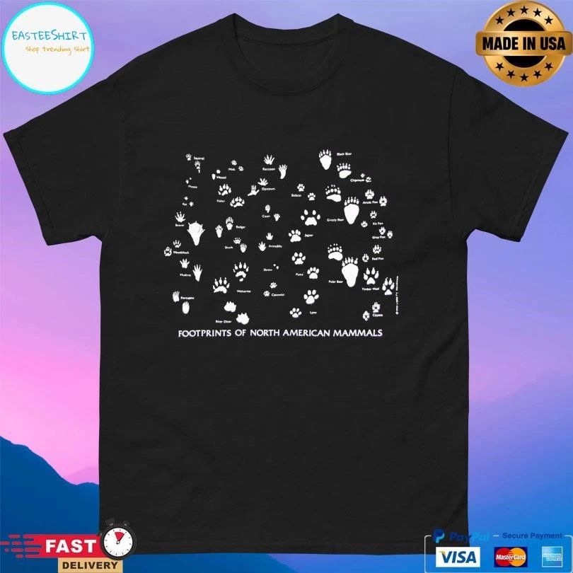 Footprints Of North America Mammals T-shirts