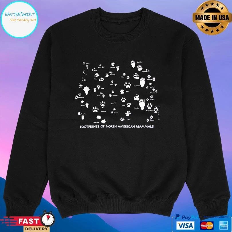 Footprints Of North America Mammals T-shirts