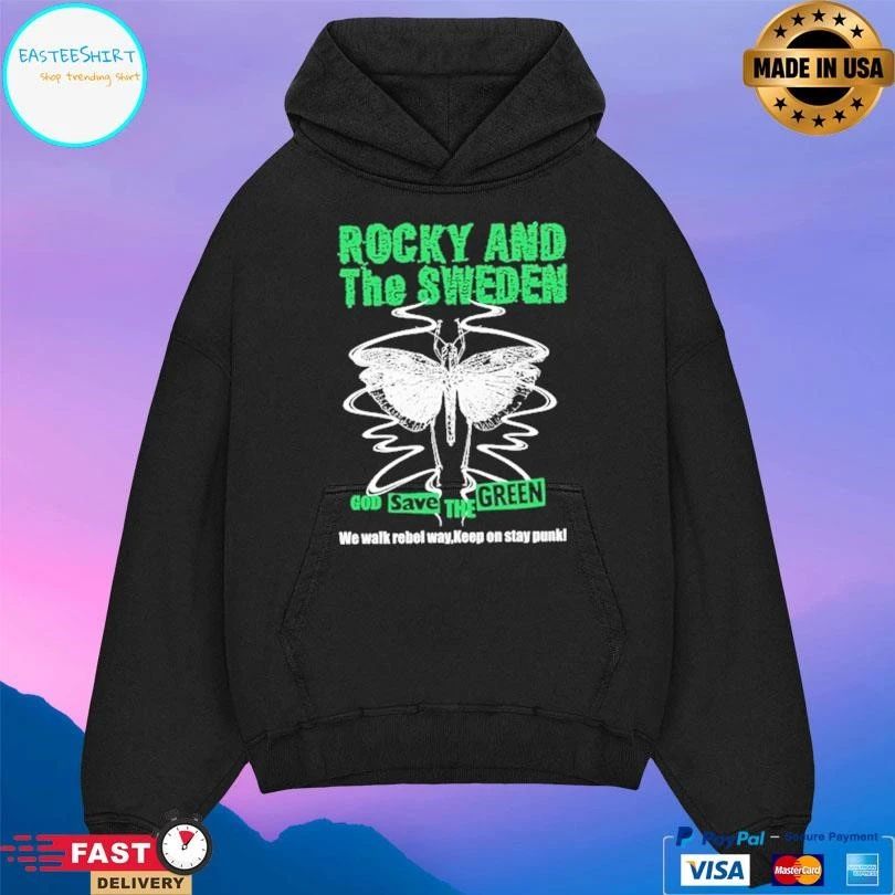 Rocky And The Sweden God Save The Green We Walk Rebel Way Keep On Stay Punk T-shirts