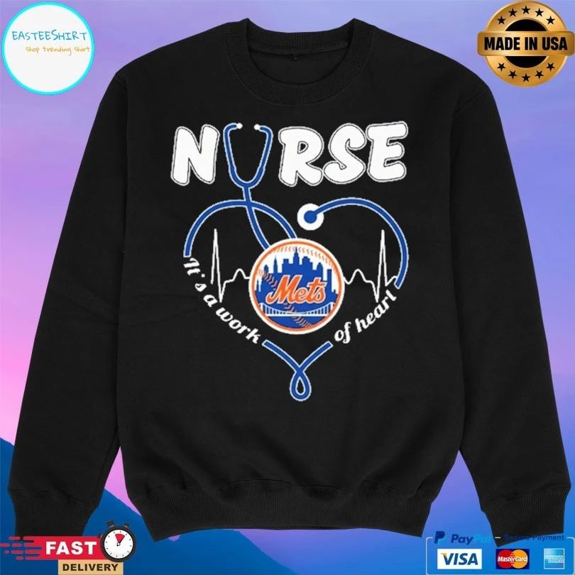 New York Mets Nurse It’s A Work Of Heart Stethoscope Shaped Heart T-shirt
