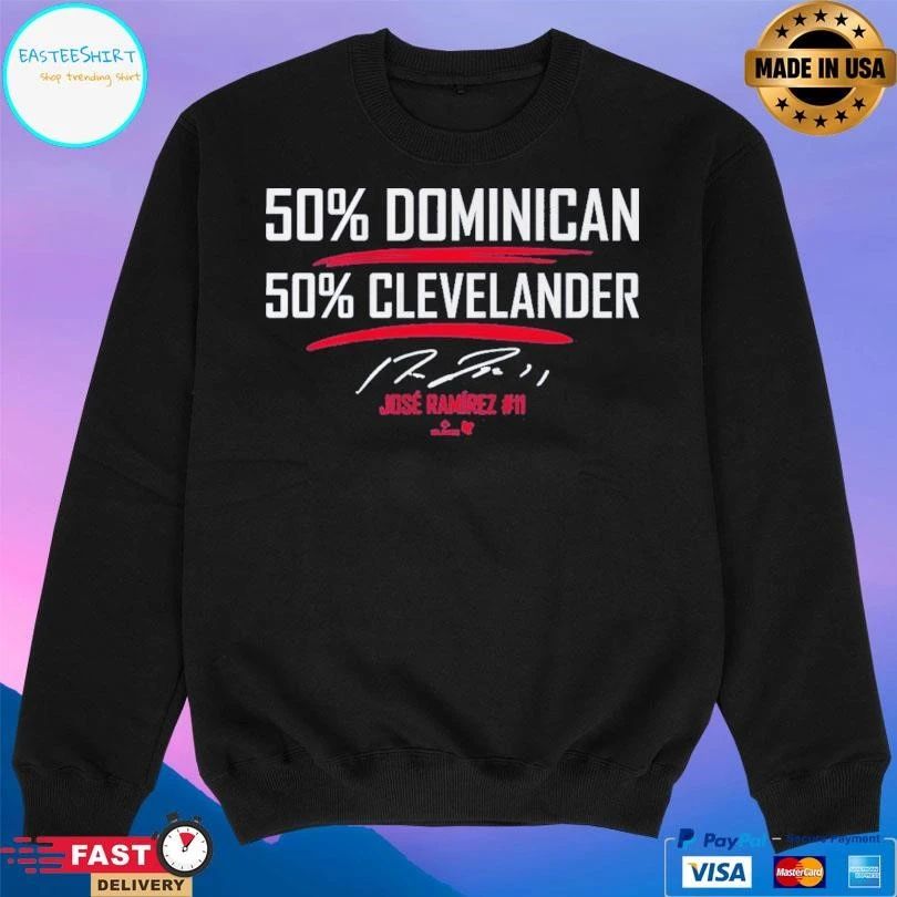 Cleveland Guardians Jose Ramirez 11 50 Dominican 50 Clevelander Signature T-shirts