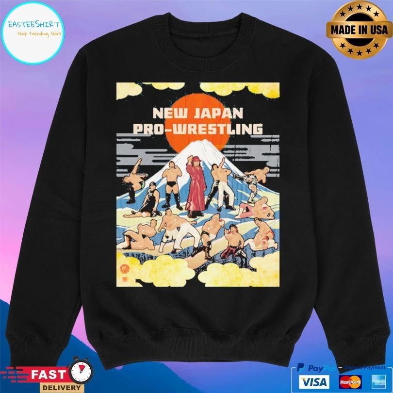New Japan Pro-wrestling Painting Sun And Mt Fuji T-shirt