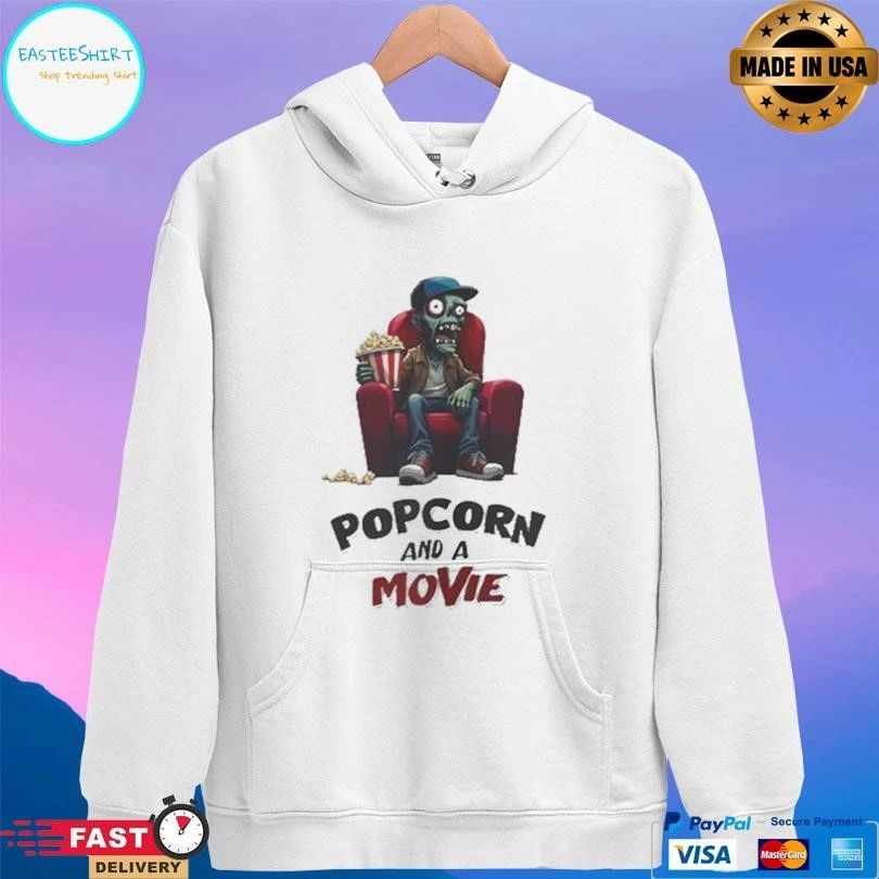Zombie With Popcorn And A Movie T-shirts