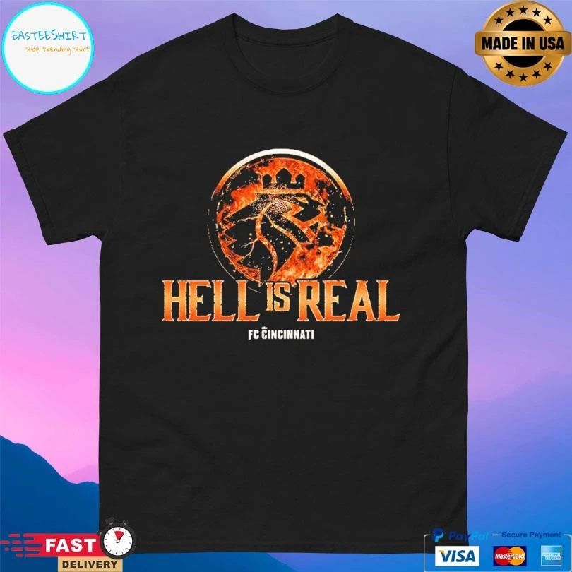 Hell Is Real Kombat Orange Flame Fc Cincinnati T-shirts