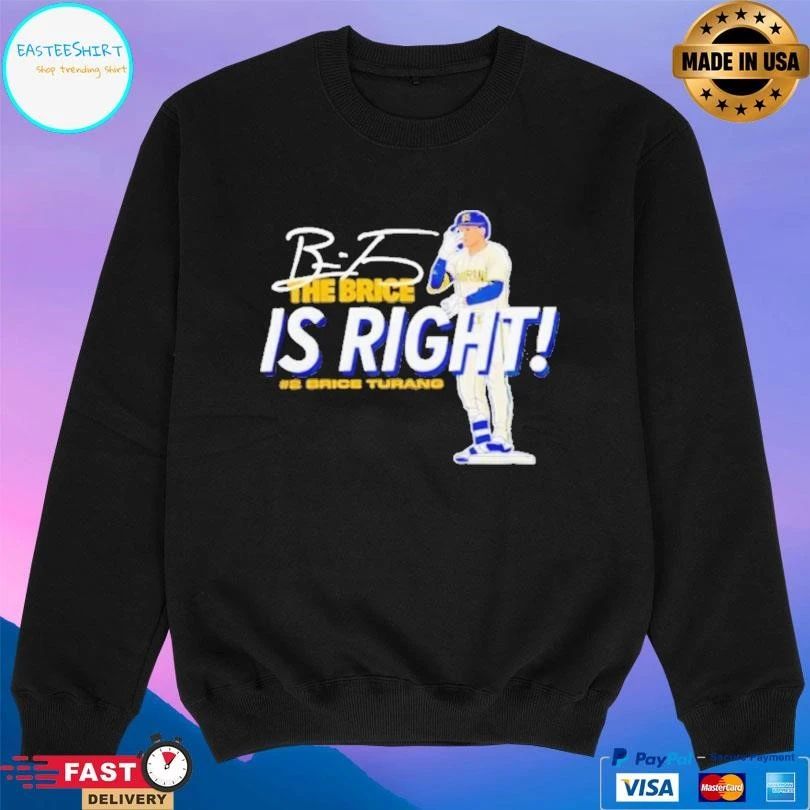 Brice Turang The Brice Is Right Milwaukee Brewers Baseball Signature T-shirts