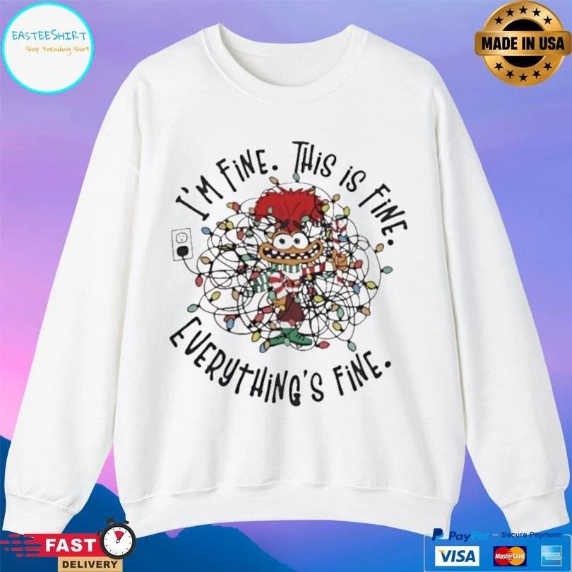 Christmas Lights Character Im Fine This Is Fine Everything Is Fine T-shirts