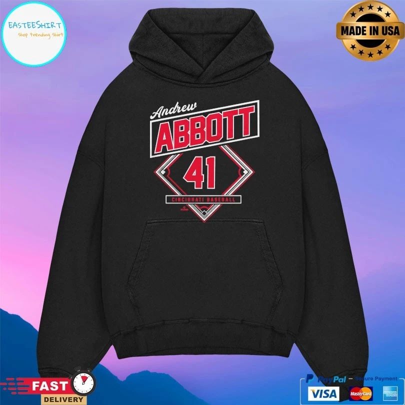 Andrew Abbott 41 Cincinnati Baseball Classic Diamond T-shirts