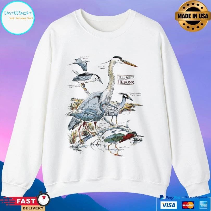 Field Guide To Herons Adult Ash T-shirts