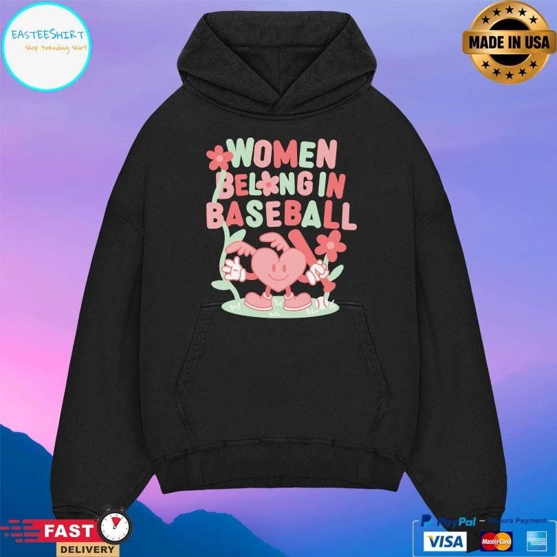 Women Belong In Baseball Heart 2026 T-shirts