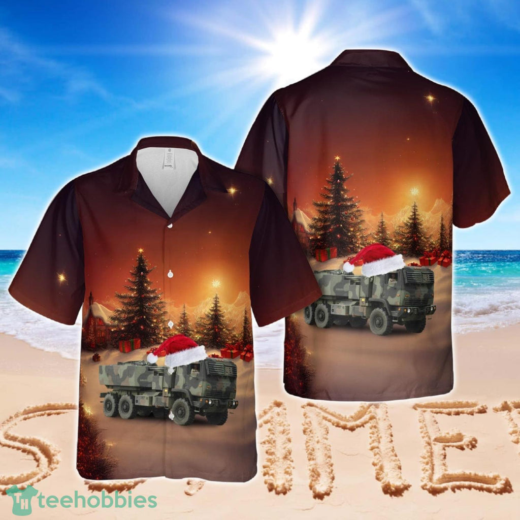 US Army M142 HIMARS 3-27 FAR (ABN) Christmas Hawaiian Shirt