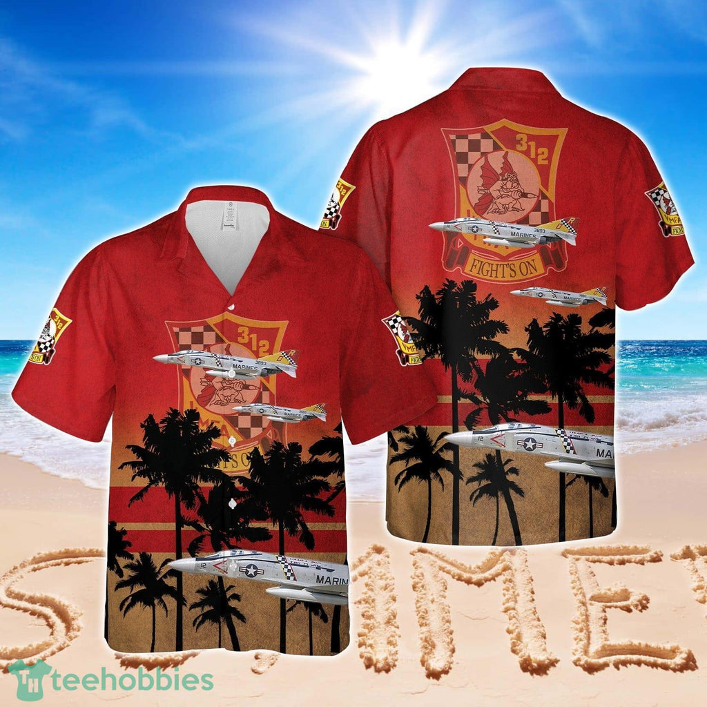 US Marine Corps F-4J Phantom II VMFA-312 Checkerboards, DR12 -153893. MAG-11, MAW-3, MCAS El Toro, 1976 Hawaiian Shirt Beach Summer Shirt