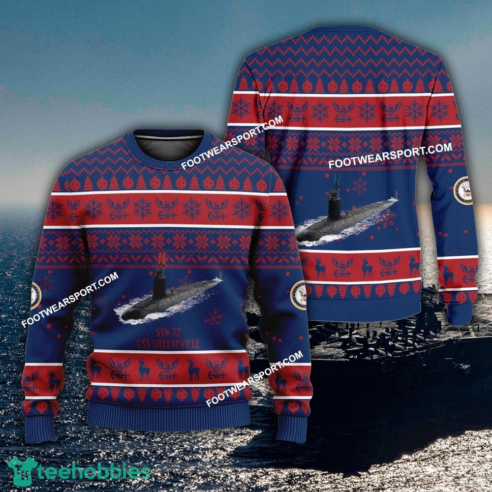 US Navy USS Greeneville SSN-72 Ugly Christmas 3D Sweater For Army
