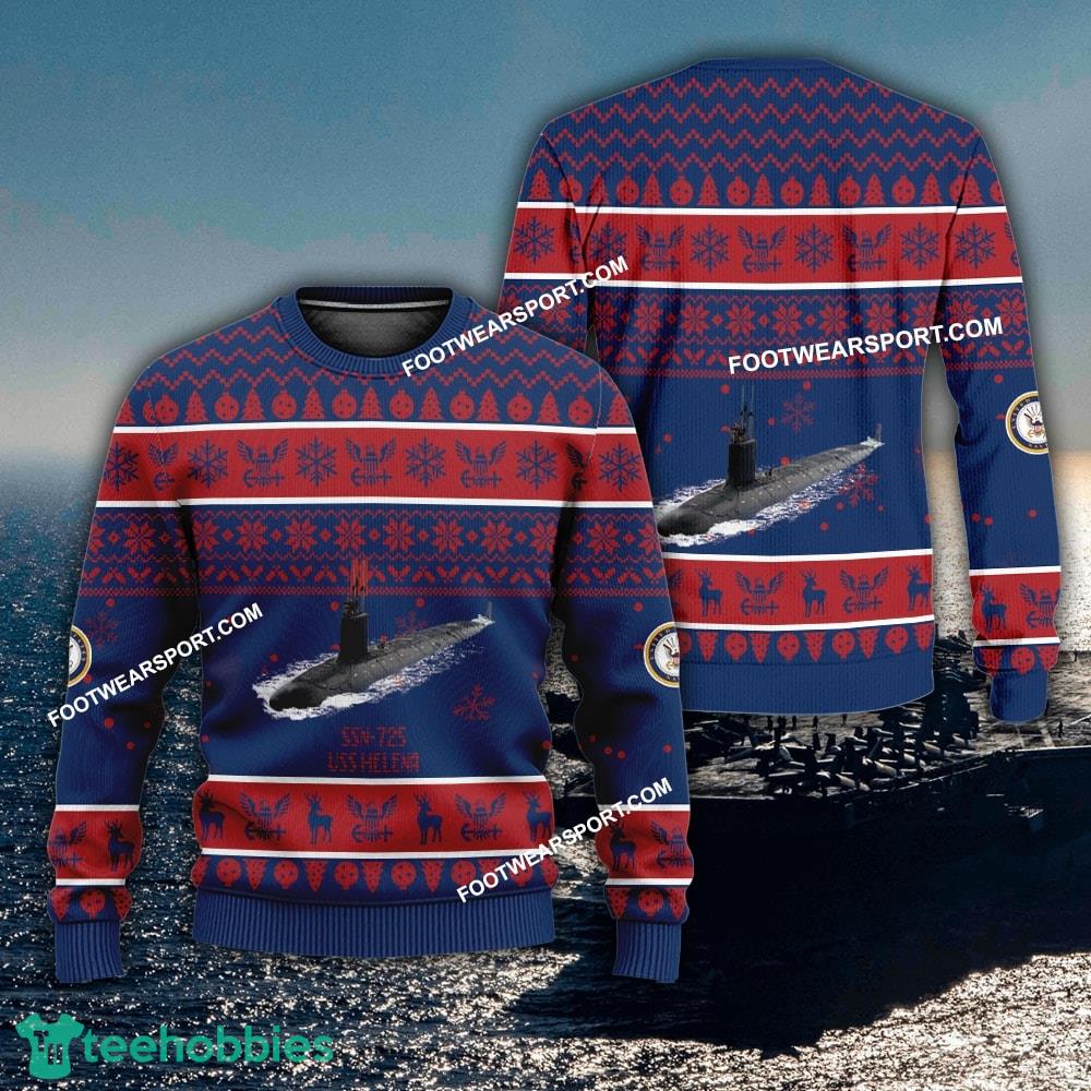 US Navy USS Helena SSN-725 Ugly Christmas 3D Sweater Gift Veteran