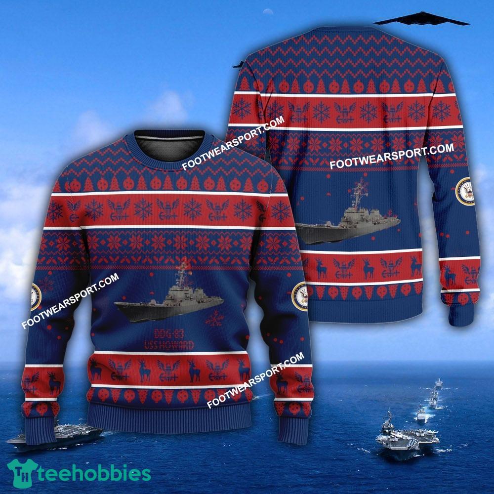 US Navy USS Howard DDG-83 Ugly Christmas Sweater For Men Women