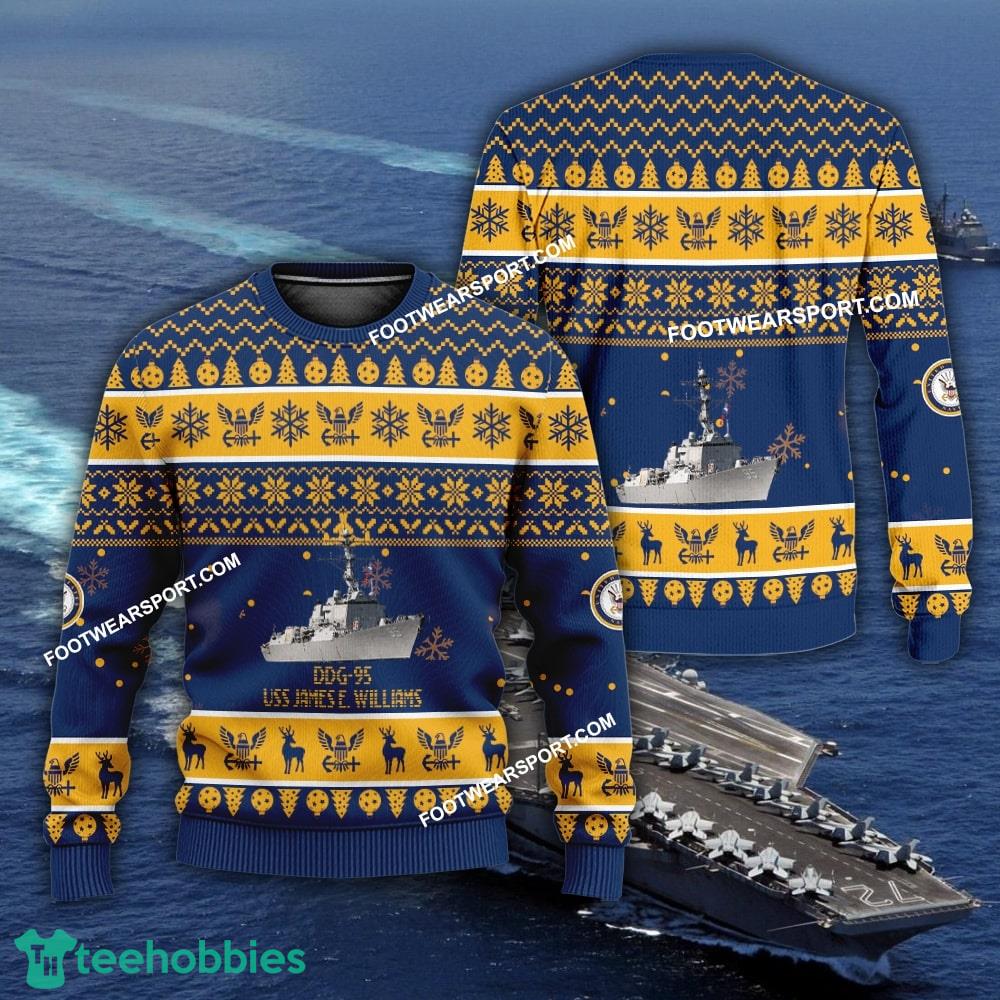 US Navy USS James E. Williams DDG-95 Ugly Christmas Sweater AOP For Men Women