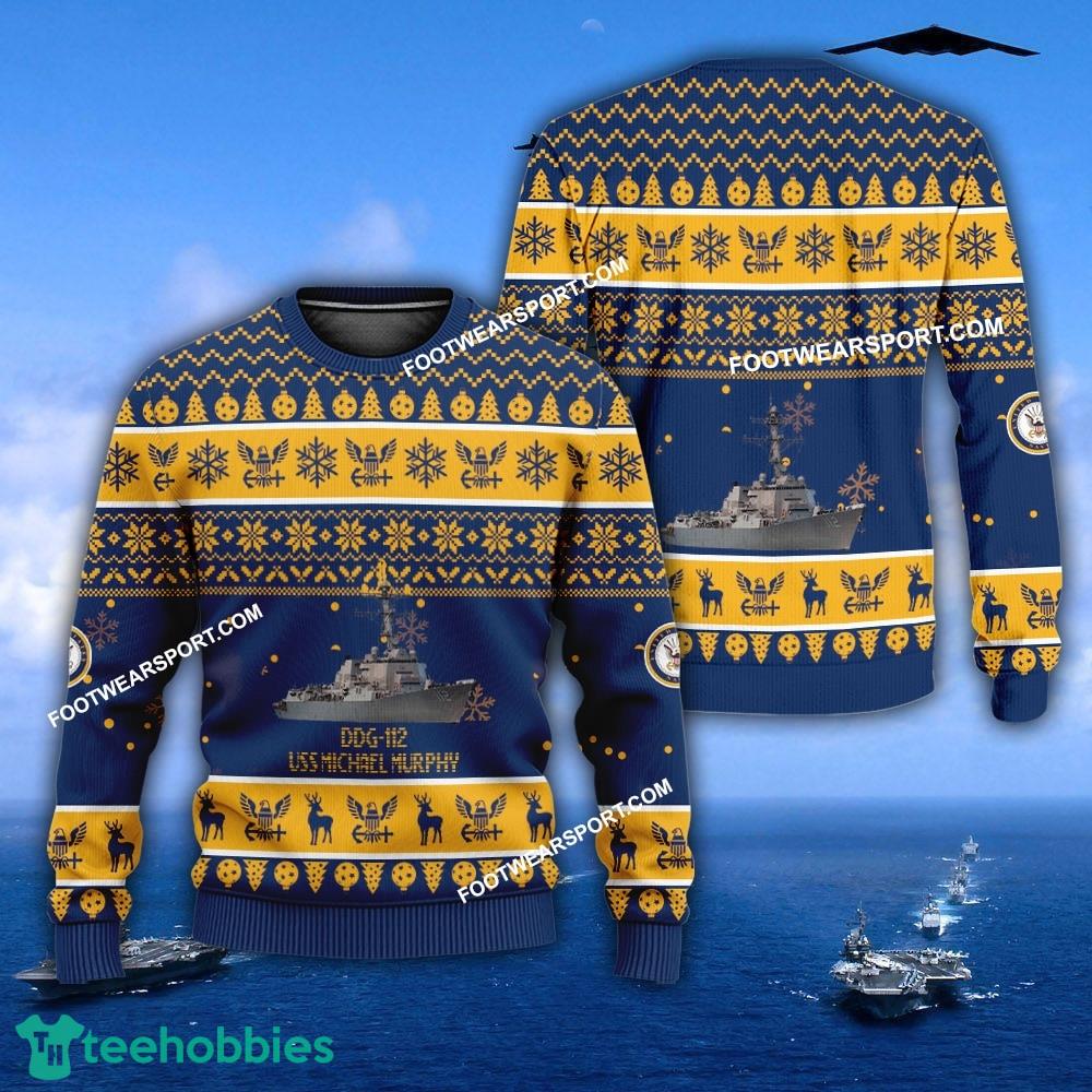 US Navy USS Michael Murphy DDG-112 Knitted Xmas Sweater For Army