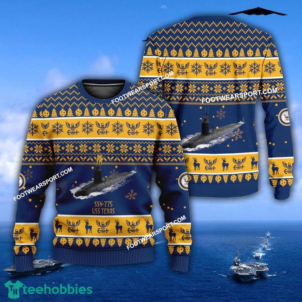 US Navy USS Texas SSN-775 Ugly Christmas Sweater Gift Veteran