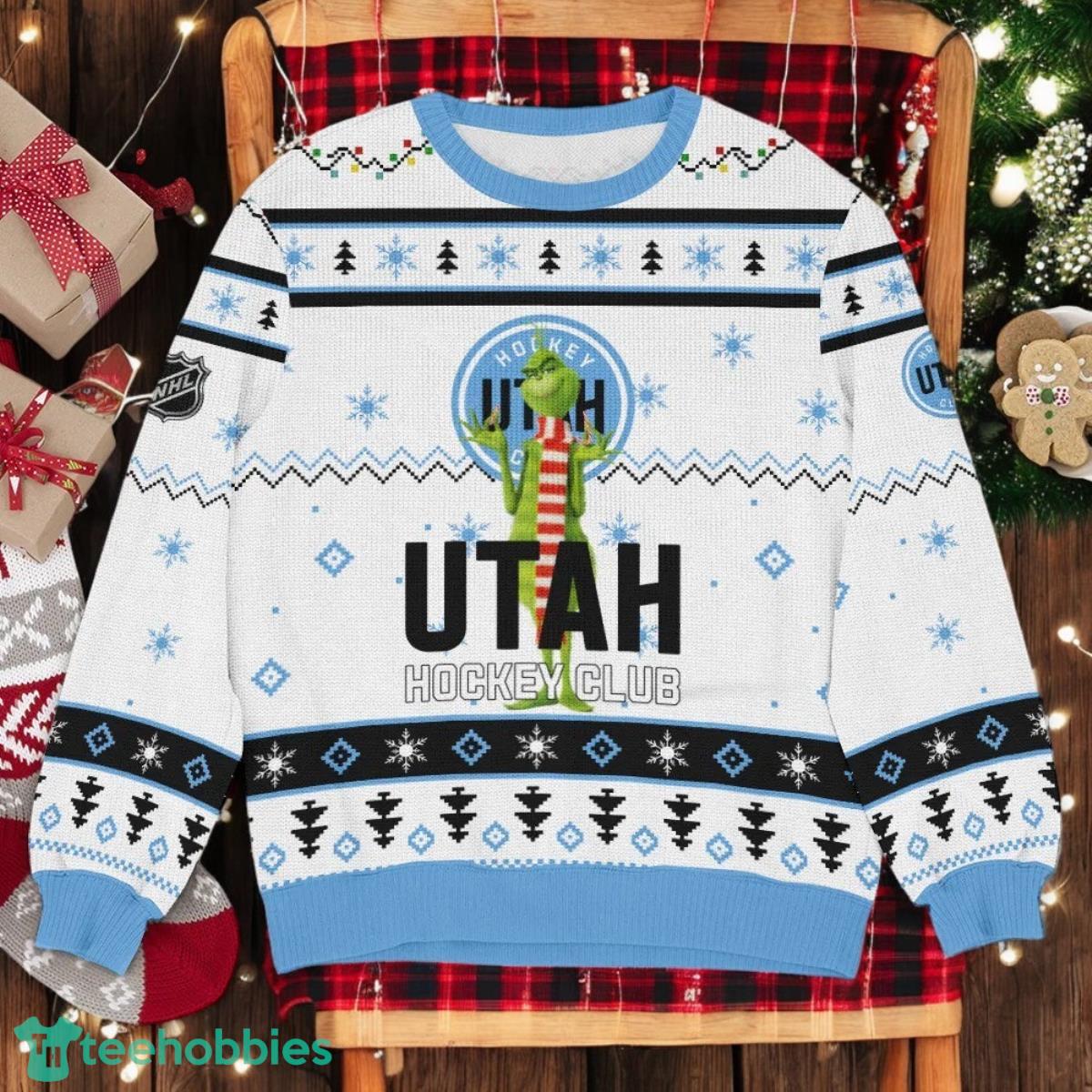 Utah Hockey Club NHL Grinch Ugly Christmas Sweater Team Holiday Christmas Gift