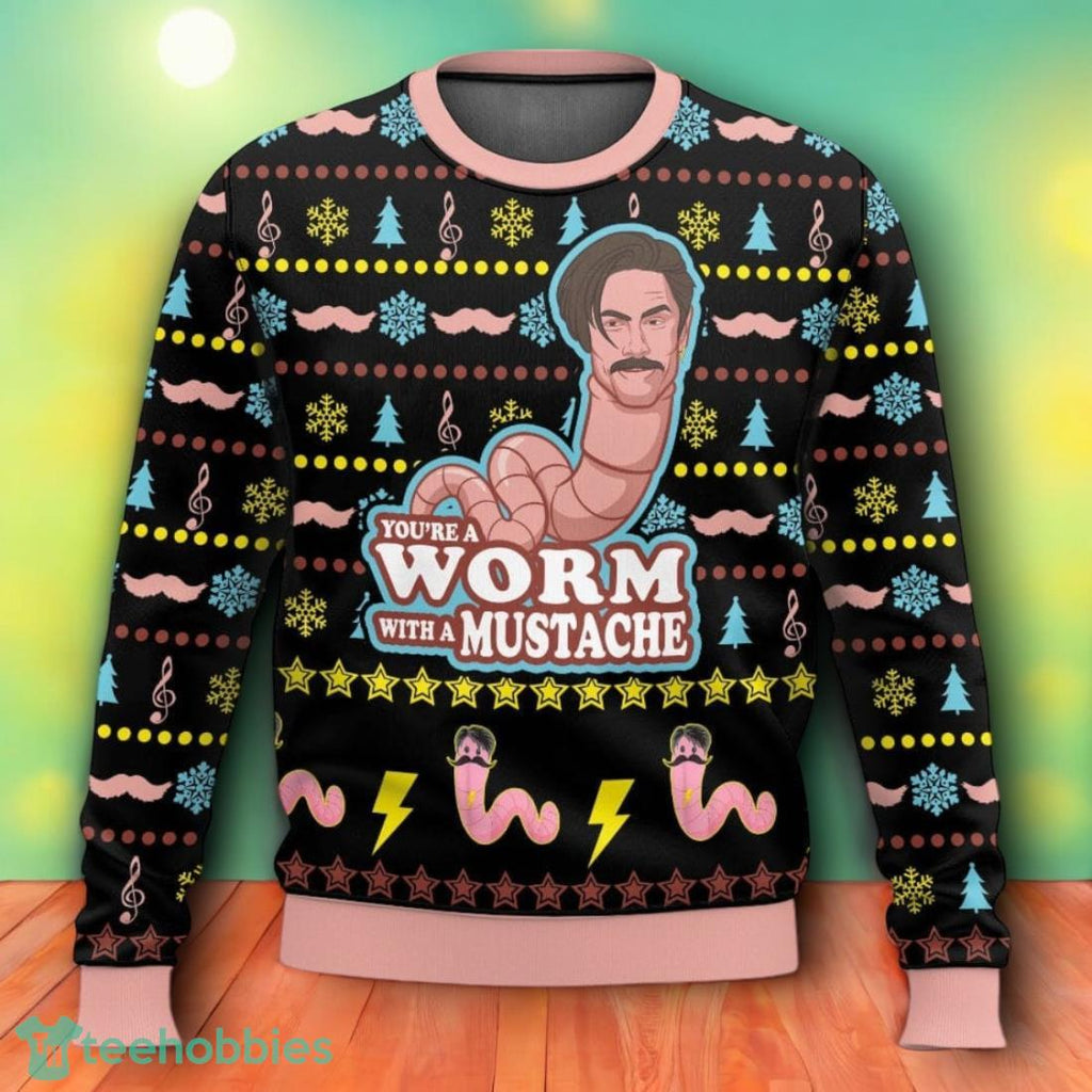 Vanderpump Rules Worm With A Mustache Funny James Kennedy Ugly Christmas Sweater For Men Women