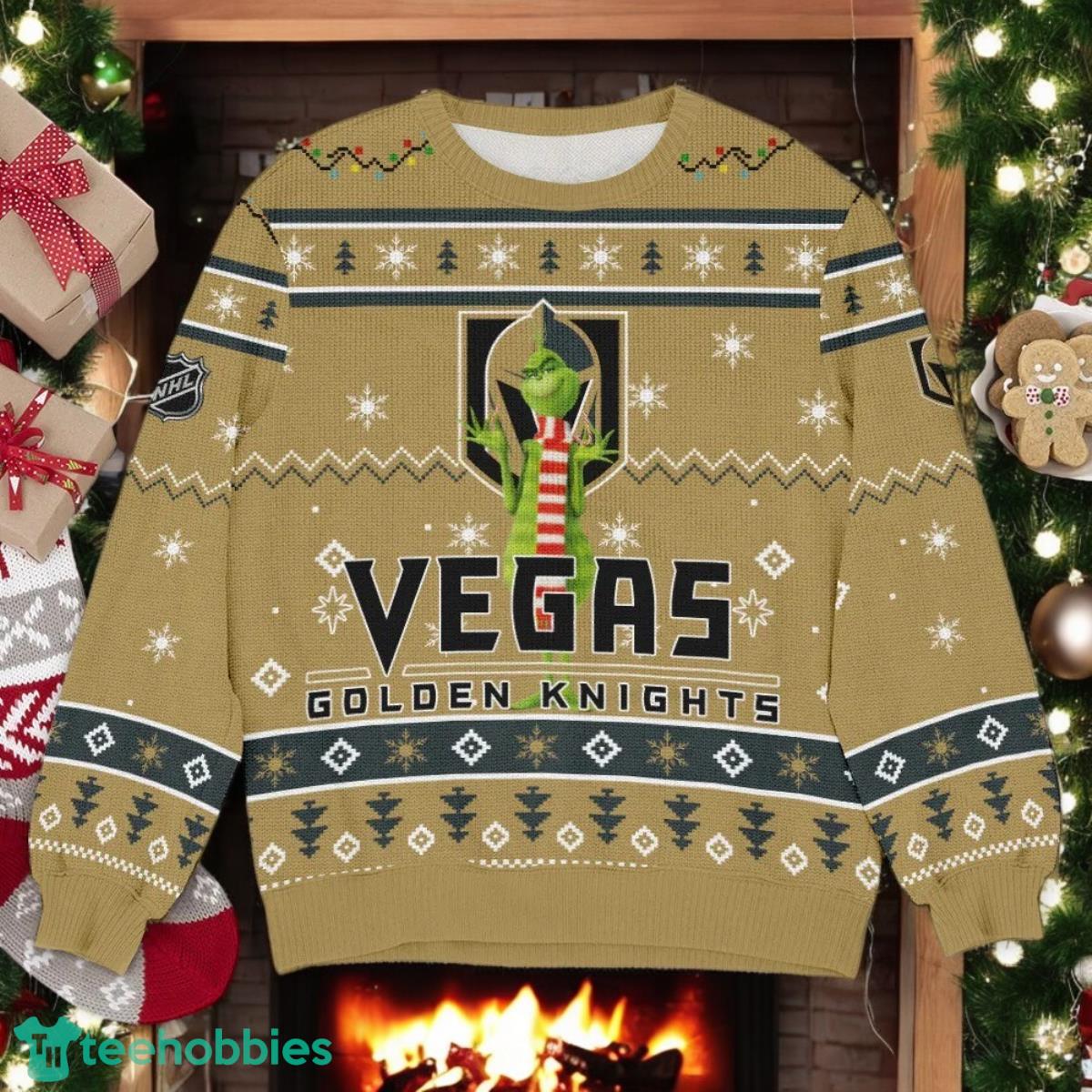 Vegas Golden Knights NHL Grinch Ugly Christmas Sweater Team Holiday Christmas Gift