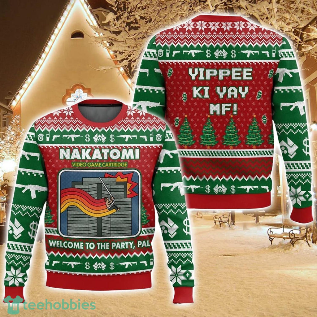 Video game Nakatomi, Die hard Christmas Ugly Christmas Sweater Holiday Sweater Christmas Gift For Family