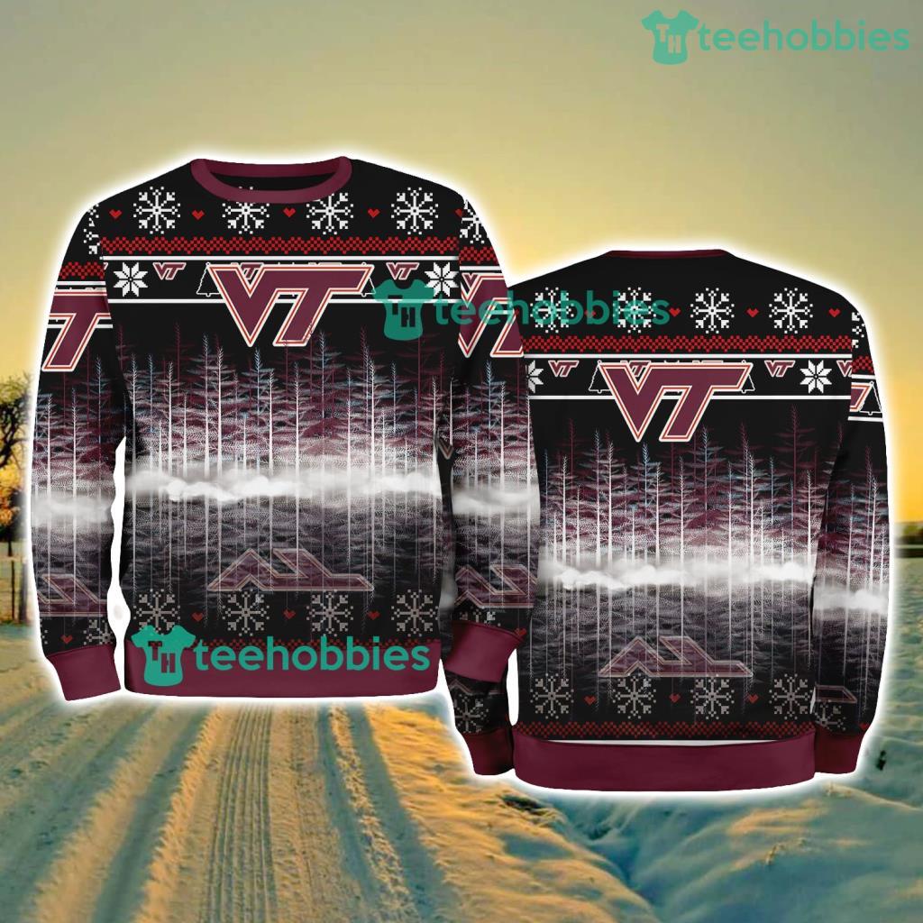 Virginia Tech Hokies NCAA Pine Christmas Ugly Sweater New Style Best Gift For Fans
