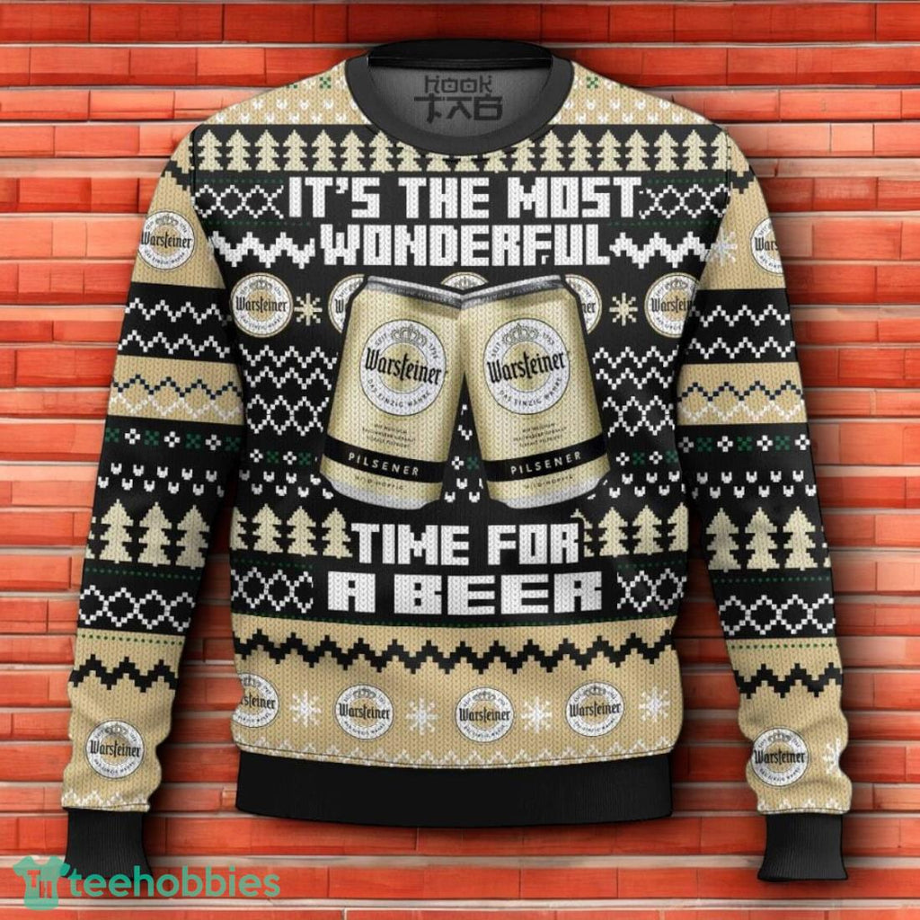 Warsteiner It’s The Most Wonderful Time For A Beer Ugly Christmas Sweater 3D Design For Men Women