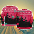 Washington Nationals MLB Knitting Pattern Christmas Tree Pine Happy Ugly Sweater Merry Chistmas