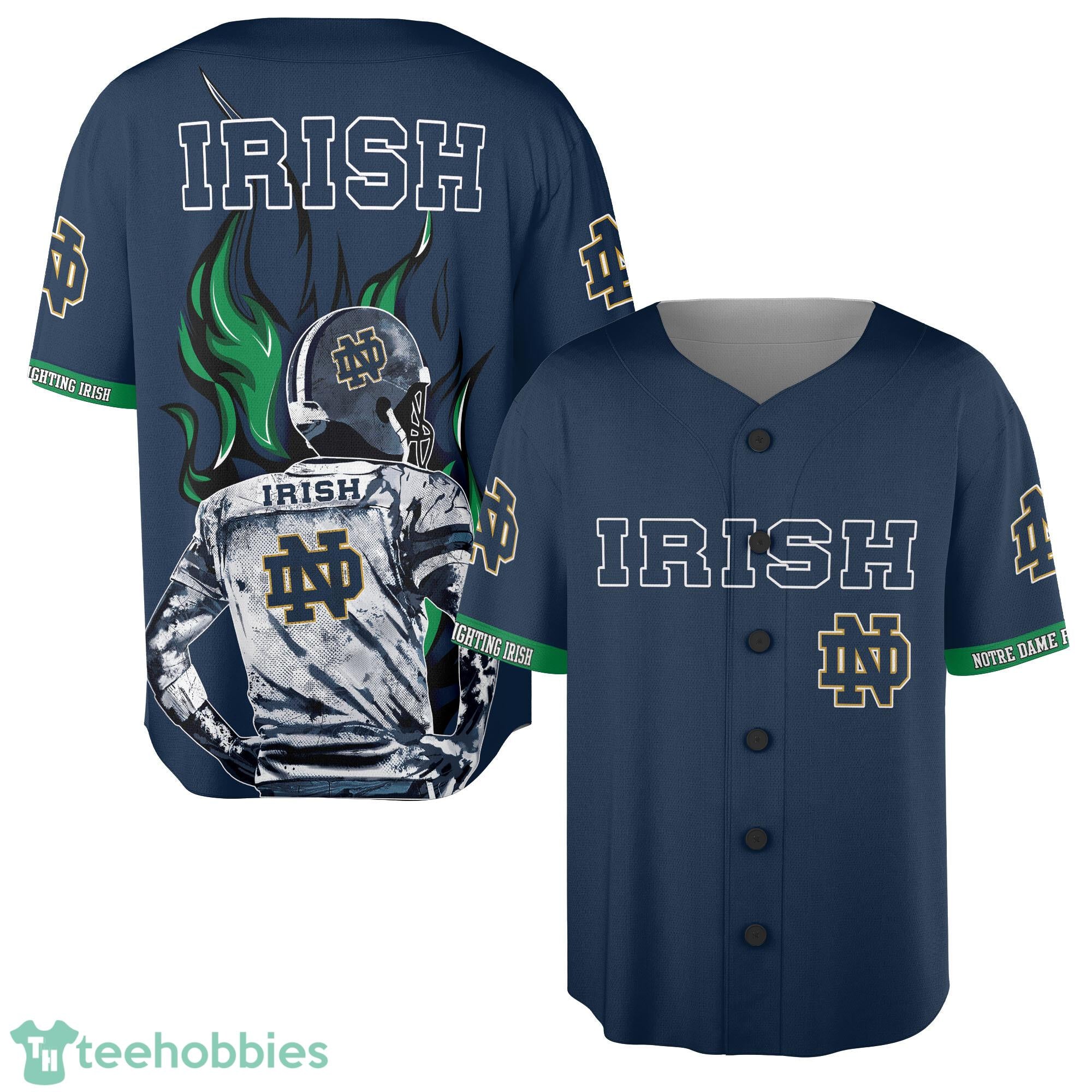 Wave Player Notre Dame Fighting Irish Button Jersey Gift Fans