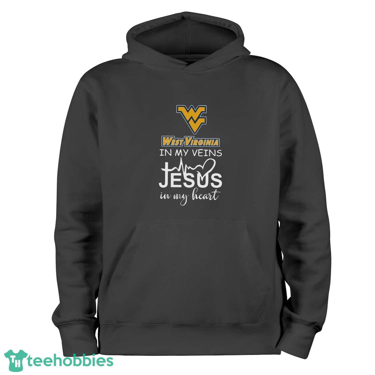 West Virginia Mountaineers In My Veins Jesus In My Heart Unisex , , , Long Sleeve Tee