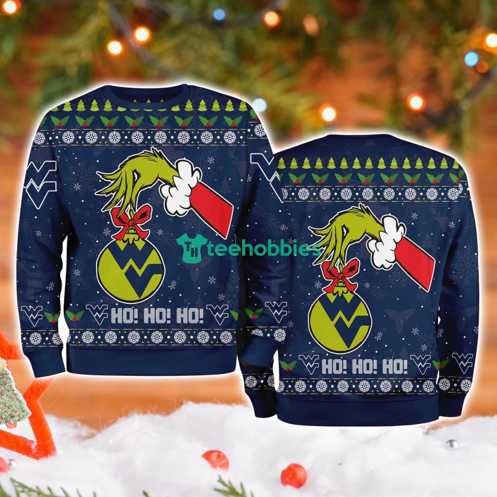West Virginia Mountaineers Ncaa Grinch Hand Ugly Christmas Sweater 3D