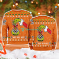 Wests Tigers Nrl Grinch Hand Ugly Christmas Sweater 3D